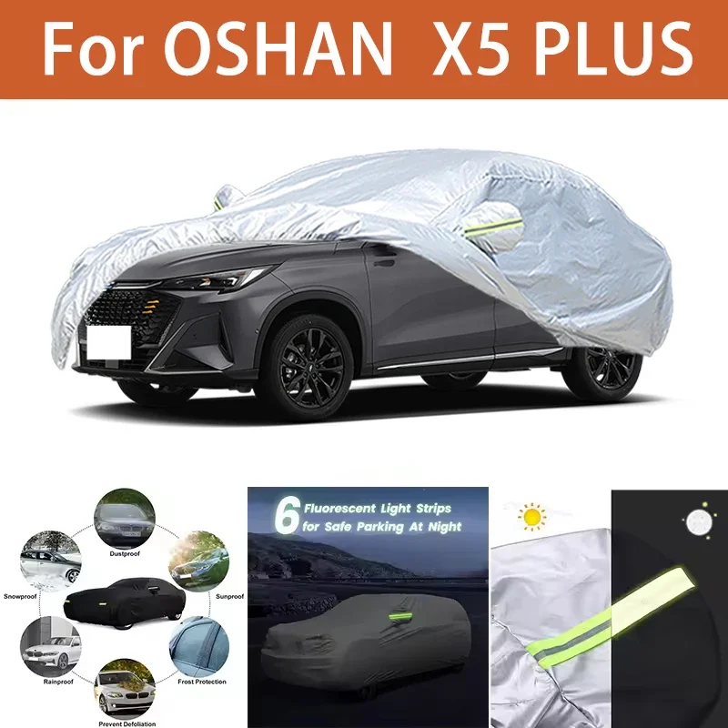 

For OSHAN X5 PLUS Car Cover Outdoor Protection Covers Snow Sunshade Waterproof Dustproof Exterior UV Car Accessories