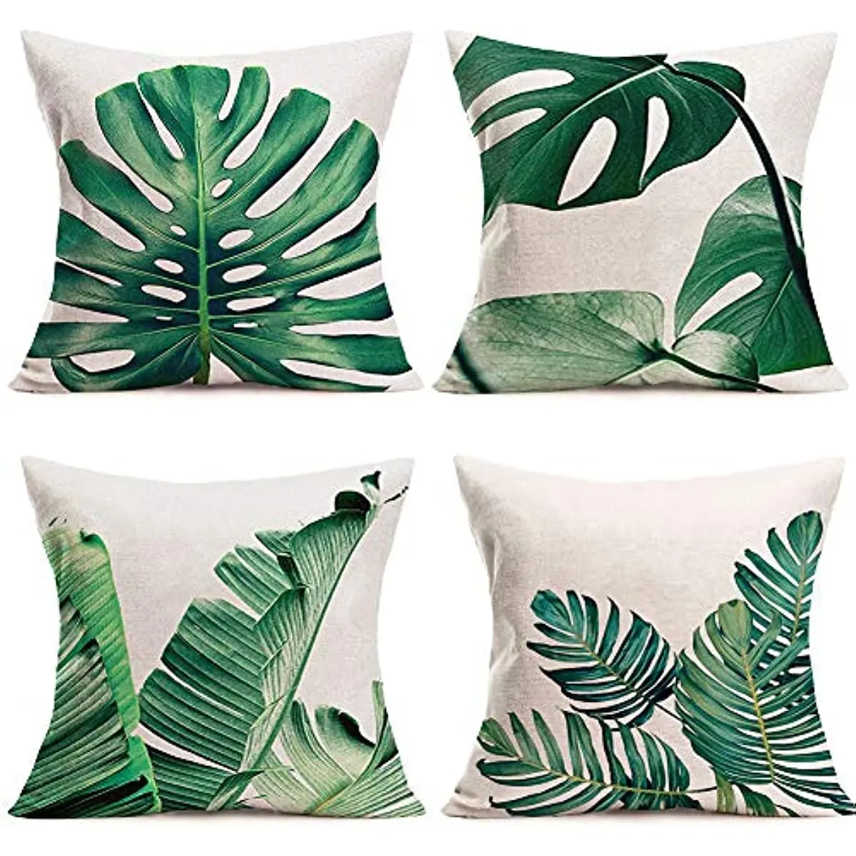 

Tropical Green Pillowcase Palm Leaves Pillow Case Home Decorative 4pcs Living Room Bedroom Sofa Bed Chair 45x45 cm Pillow Cover