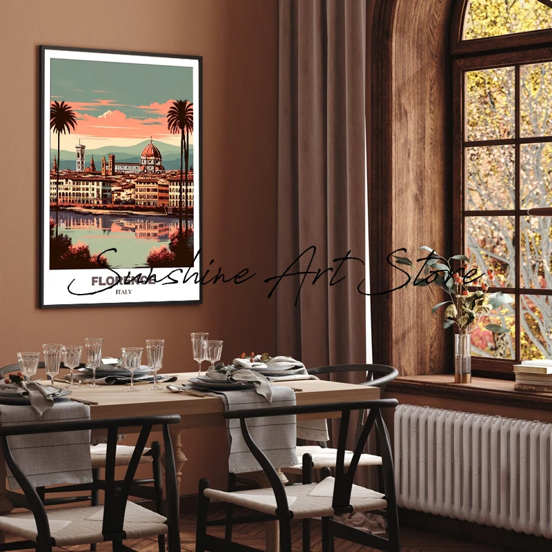 Italy Travel Venice Florence Rome View Poster Canvas Prints Florence Cityscape Painting Wall Decor Italy Cities Aesthetic Decor