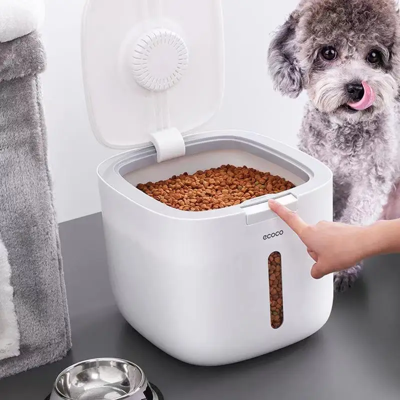 Pet Dog Food Storage Container Dry Cat Food Box Bag Moisture Proof Seal Airtight with Measuring Cup Kitten Dog Products