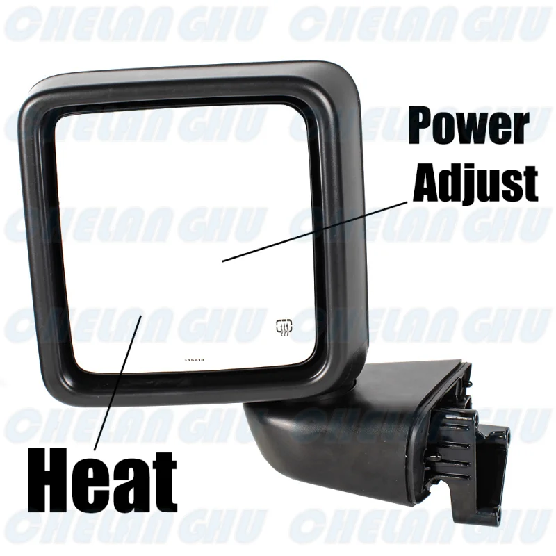 For Jeep Wrangler J1 2018 2019 2020 2021 Left Side 5 Pins Satin Black Heated Power Adjust Reversing Mirror Assembly 68281891AE