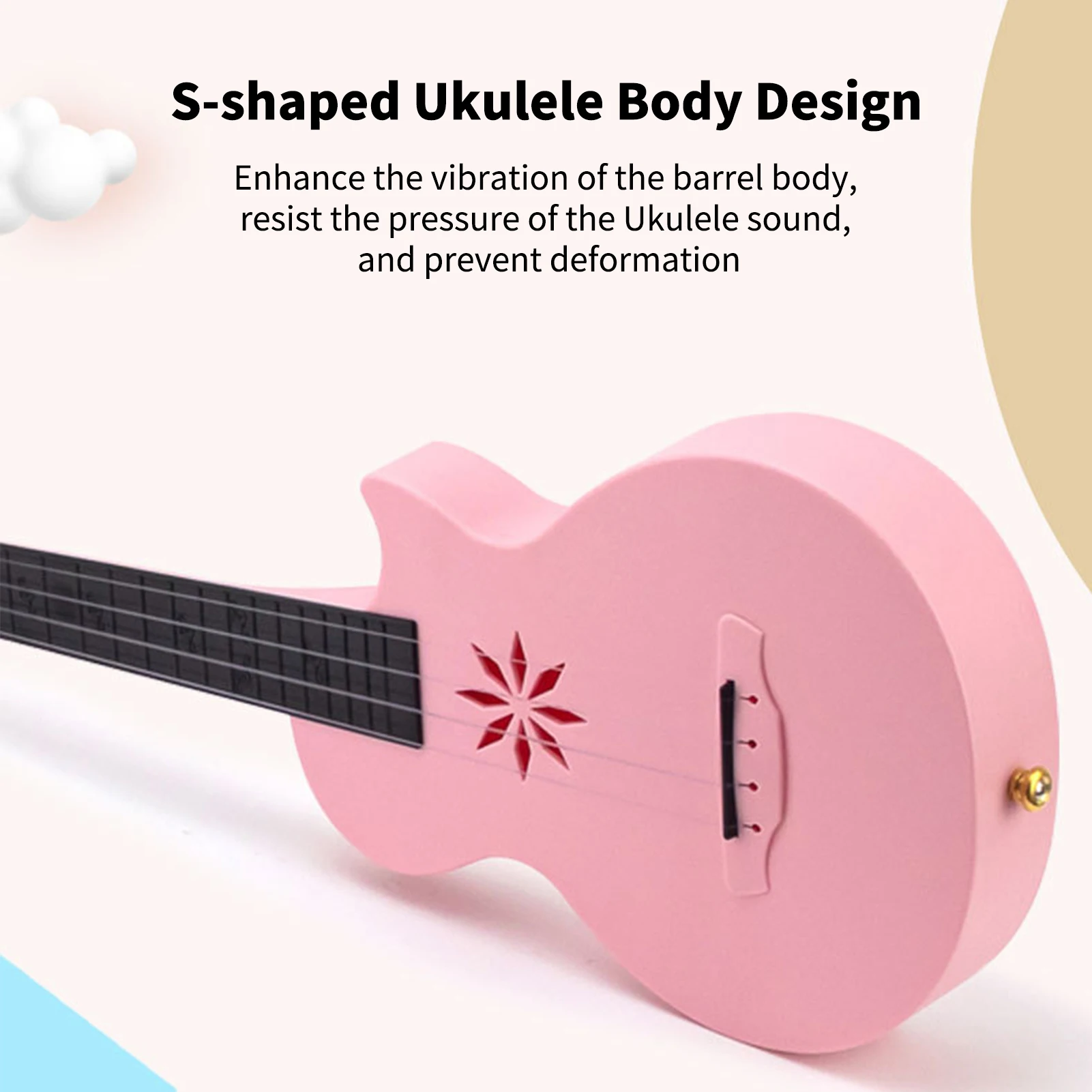 25-inch Ukulele 4 Strings Carbon Fibre Ukulele Portable Uke with Carrying Bag for Beginners Professional Stringed Instrument