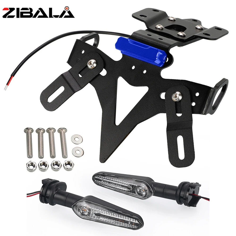

2014-2024 For Yamaha MT07 FZ07 R7 Registration License Plate Holder Mount Bracket LED License Plate Turn Signal Light MT-07