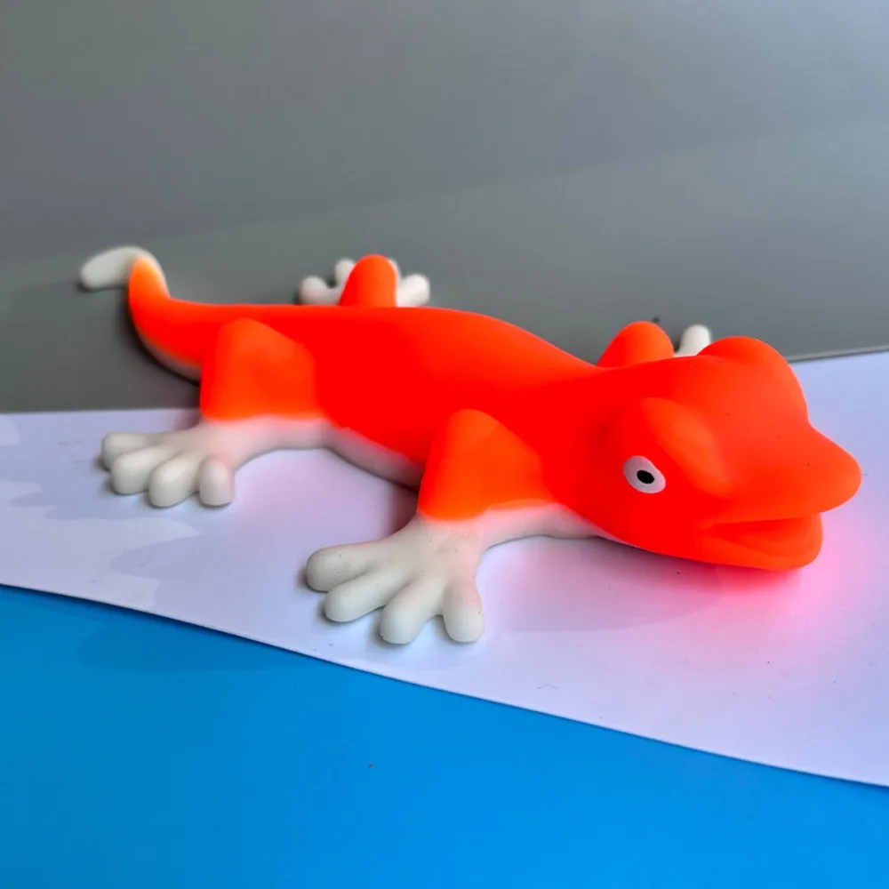 Funny TPR Stretchy Lizard Toy Stress Relief Simulation Lizard Squishy Toy Soft Colorful Squeeze Fidget Toy Children