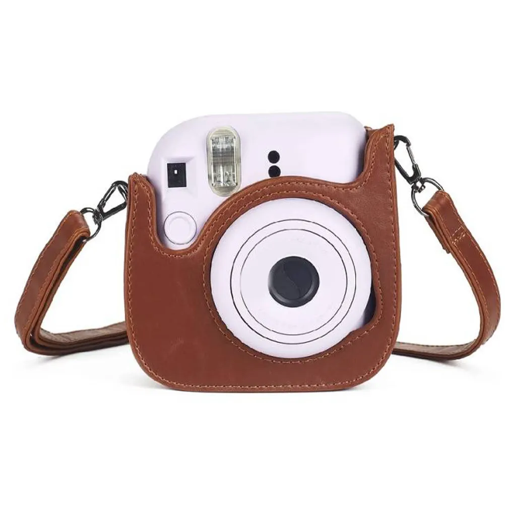 Premium PU Small Camera Case with Adjustable Shoulder Strap Flip Cover Design for 11 Instant Film