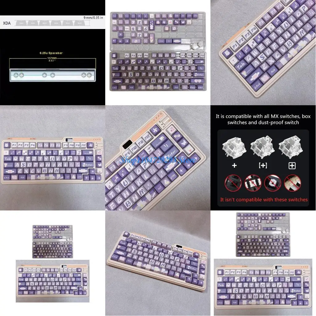 Y2GD Replacement KeyCap Set 122Pcs PBT HeatSublimation for Mechanical Keyboards
