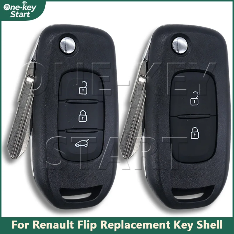 VAC102 Blade Car Remote Flip Replacement Key Shell For Renault Clio IV Captur Kadjar Megane 3 Dacia Logan Duster 【ONE-KEY START】