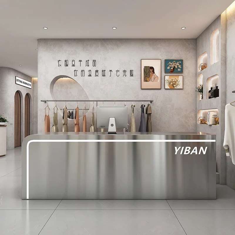 Nordic Minimalism Reception Desks Modern Silver Luxury Design Bar Counter Fitness Room Outfit Shop Furniture Ontvangstbalie FYRD