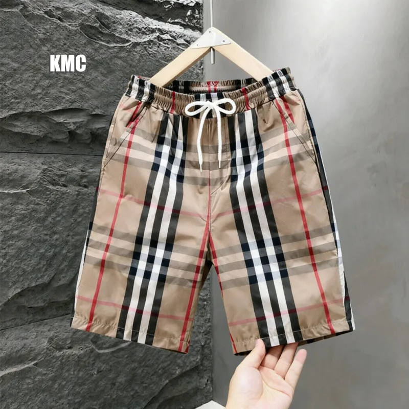 New Men Summer Casual Shorts Classic Camel Multicolor Tartan British Retro Preppy Style Daily Beach Vacation Street Wear