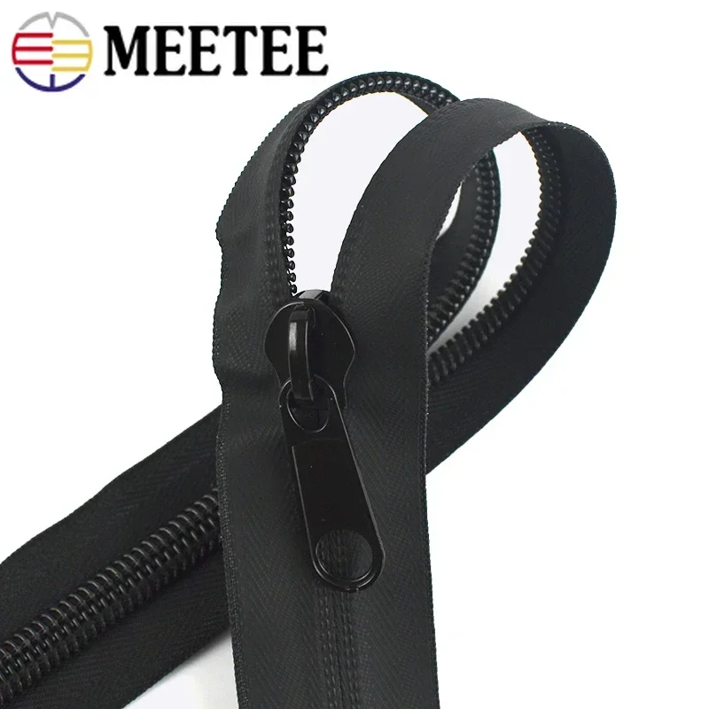 2/4/10M 5# 8# 10# Waterproof Zipper with Sliders By The Meter Plstic Coil Nylon Invisible Zip for Clothing Sewing Accessories