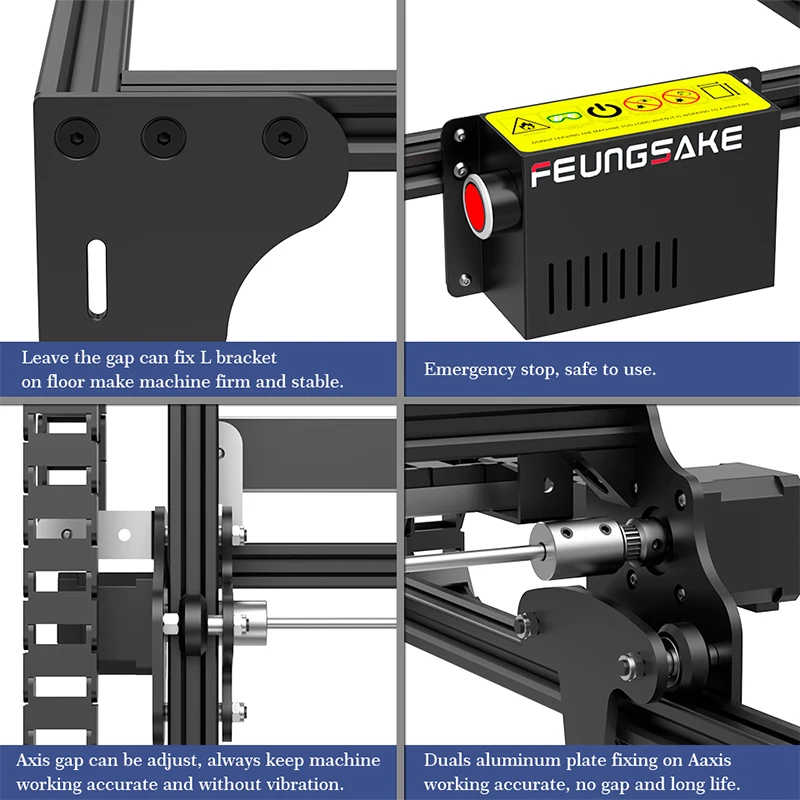 Laser Engraving Machine Frame Diy Wood Printer Cutter Laser Engraver Machine Kit Working Area 600*600Mm Cnc Desktop