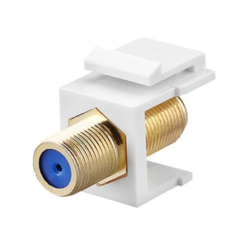 F Head TV Coax Keystone Jack F-Type Female to Female SAT Insert Coupler Nickel Plated For Satellite Television Connector