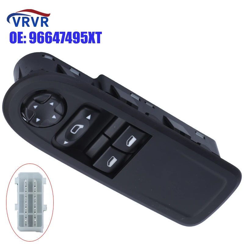 VRVR 96647495XT Master Window Switch For Citroen C3 S 2009-2016 Peugeot 207