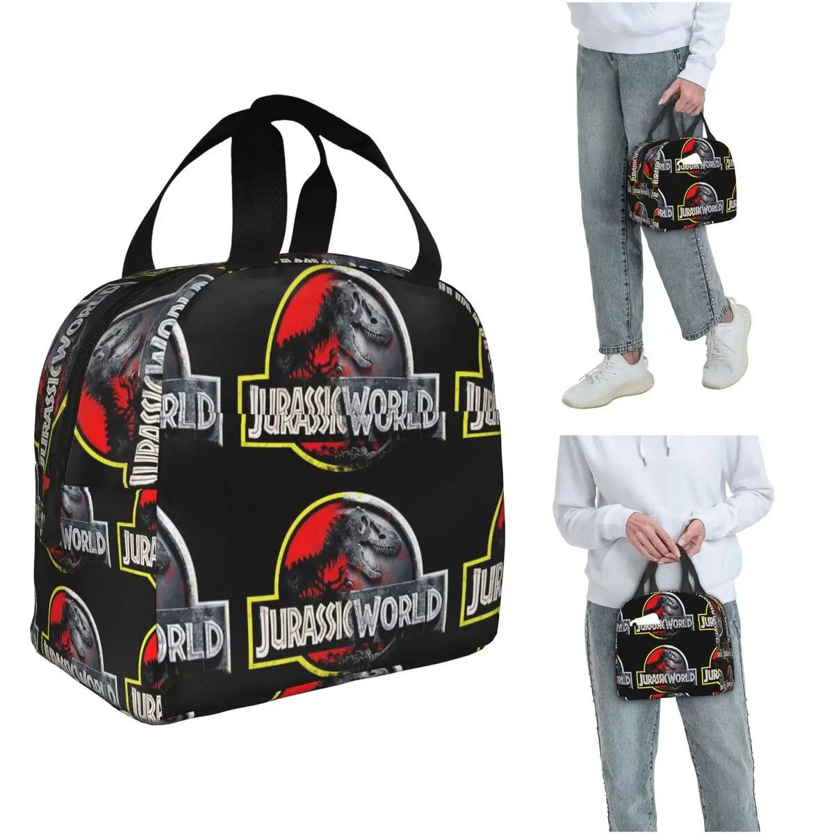 Jurassic World Insulated Lunch Bag for Women Kids Leakproof Food Boxes Thermal Lunch Box Tote