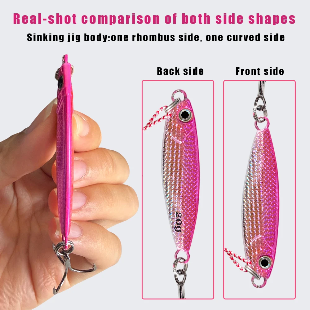 5 Stück 10g/15g/20g Metall-Jig-Angelköder-Set - Künstliche Barschköder, Forellen-Jigging-Köder für Süßwasser- und Salzwasserangeln – Detail 3
