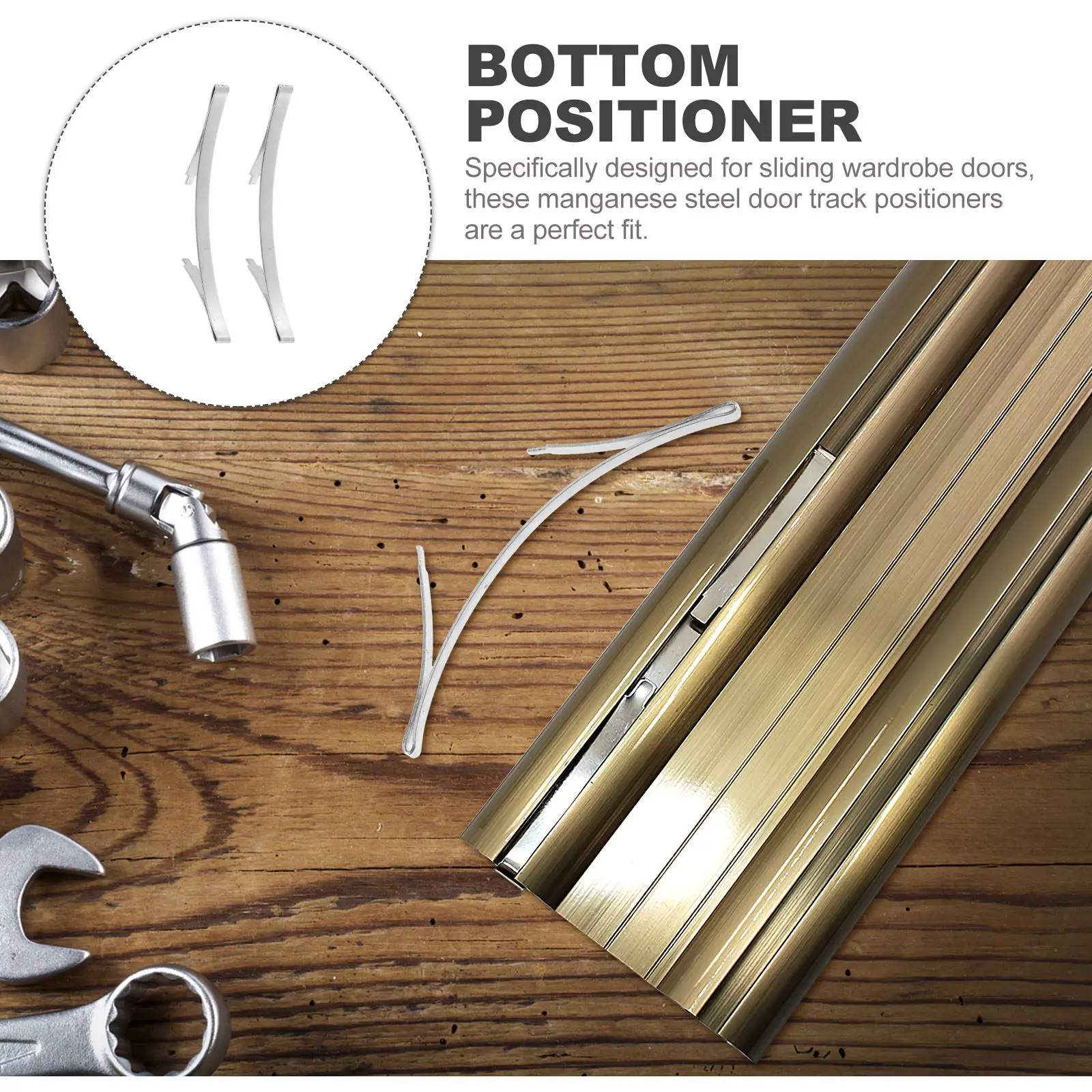 8Pcs Sliding Wardrobe Door Bottom Positioner High Precision Manganese Steel Buffer Track Limiters Closet Door Floor Guide
