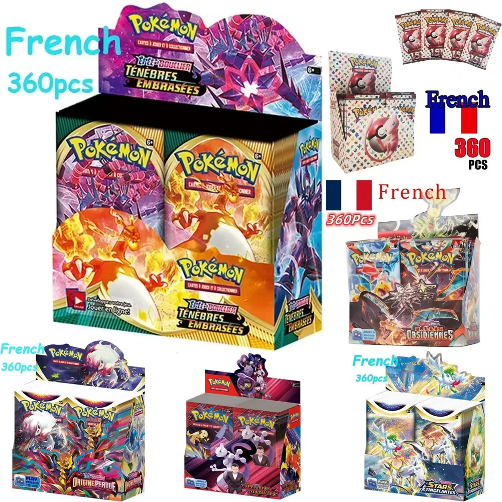 ★ 360P Pokémon français TCG: Ecarlet & Violet Etsncelles Astral Radiance Obsidian Flames Booster Box Pokemon cartes jeu 36 Pack boîte