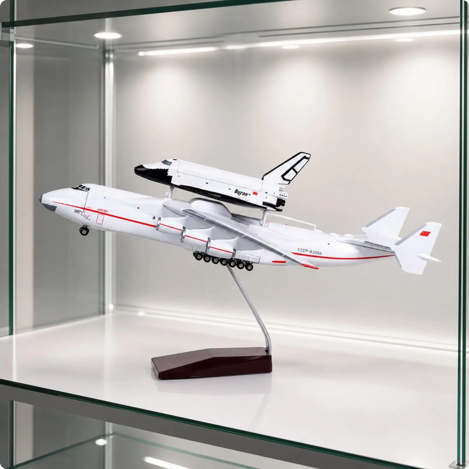 An-225 Model with Buran Shuttle Realistic An-225 Buran Model Collectible Decorative for Collectors, Desk, Office
