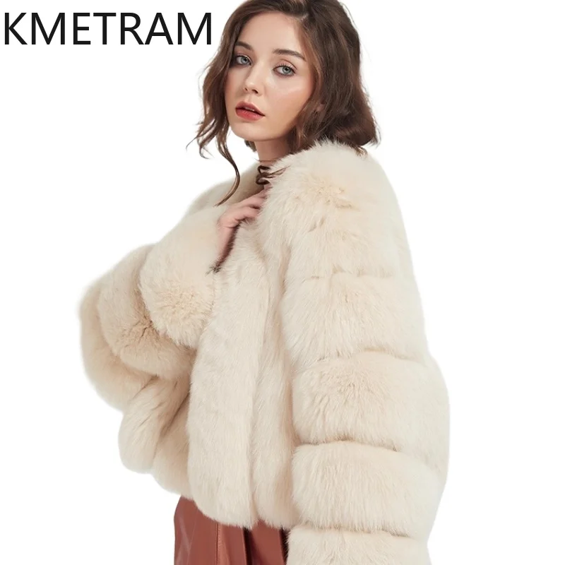 KMETRAM 100% Natural Fox Fur Jacket High Quality Warmth Short Real Fur Coat Women New Winter Clothes 2025 пуховик женский зимний