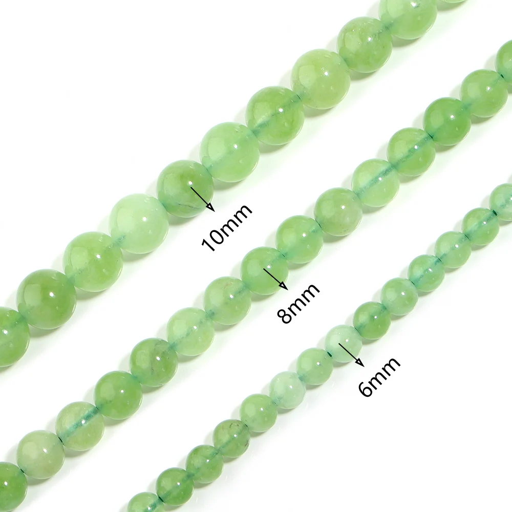 LS 6/8/10mm Chinese Olivine Beads Round Natural Chrysolite Gemstone For Jewelry Making Diy Bracelet Necklace
