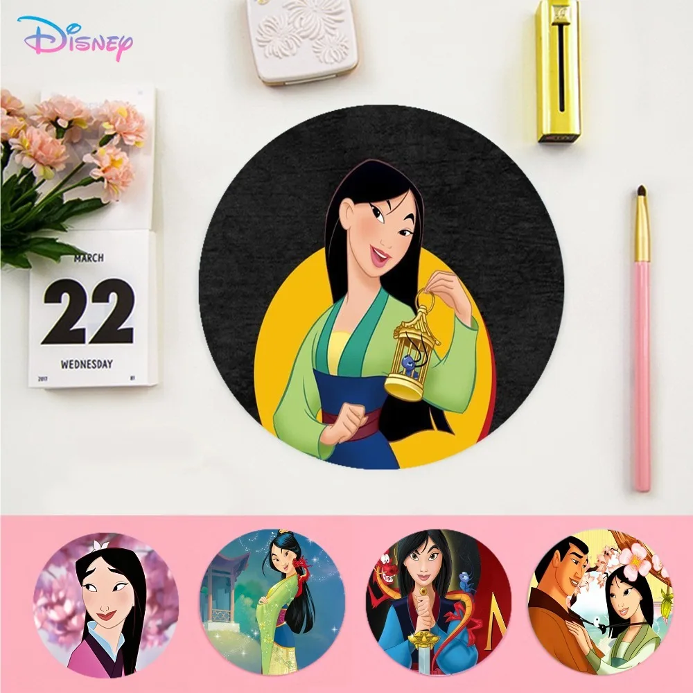 

Disney Princess Mulans Mousepad Small Round Speed Version Game Computer Keyboard Office Table Mat PC Laptop Mouse Mat