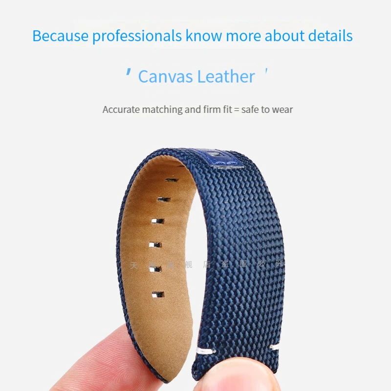 22mm pasek z prawdziwej skóry nylonowe płótno Watchband mężczyźni Sport nurkowanie wodoodporny pasek do nadgarstka dla Mido Ocean Star Watch Strap