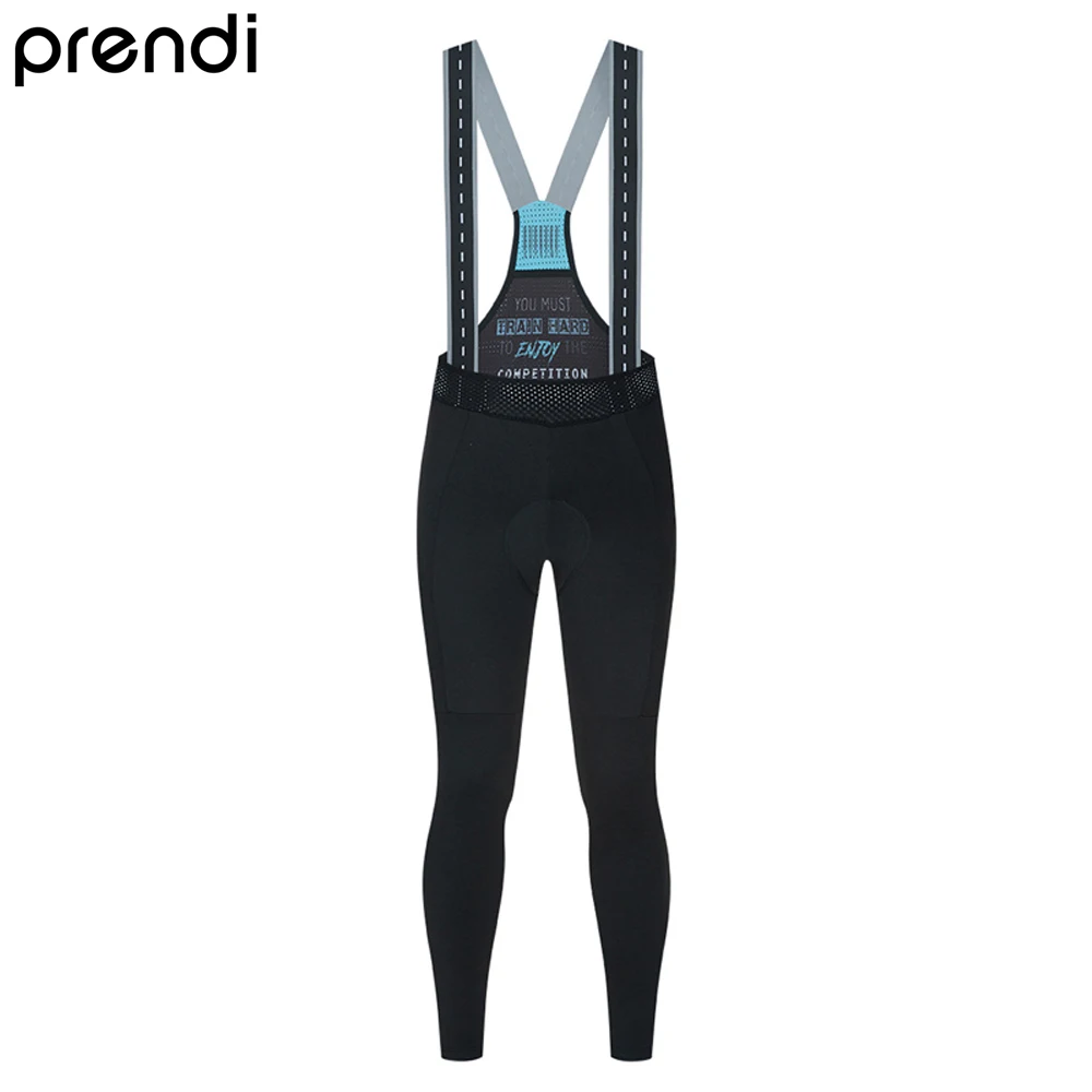 PRENDI Men Winter Thermal Fleece Cycling Bib Pants Mountain Bike Tights Clothing Pro Team Keep Warm Wear Bicycle