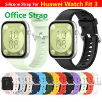 Original Silicone Strap For Huawei Watch Fit 3 Smart Watch Replacement Wristband Sport Bracelet Wrist Band Fit3 Belt Case