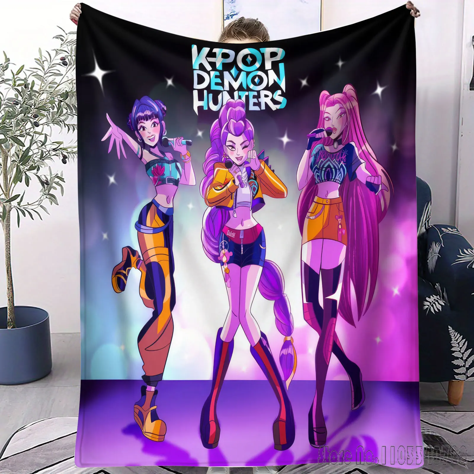 

Anime K-POP Demon Hunters Blankets Flannel Warm on Bed Sofa Office Nap Cover Travel Throw Bedsheet for Kids Festival Gift