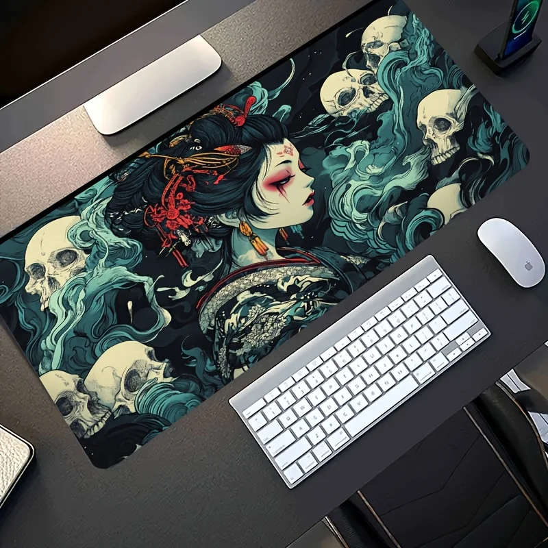 

Smoke-Themed Oversized Mouse Pad with Non-Slip Rubber Base for PC - Large Size, Natural Rubber Non-Slip Base for Precision Play