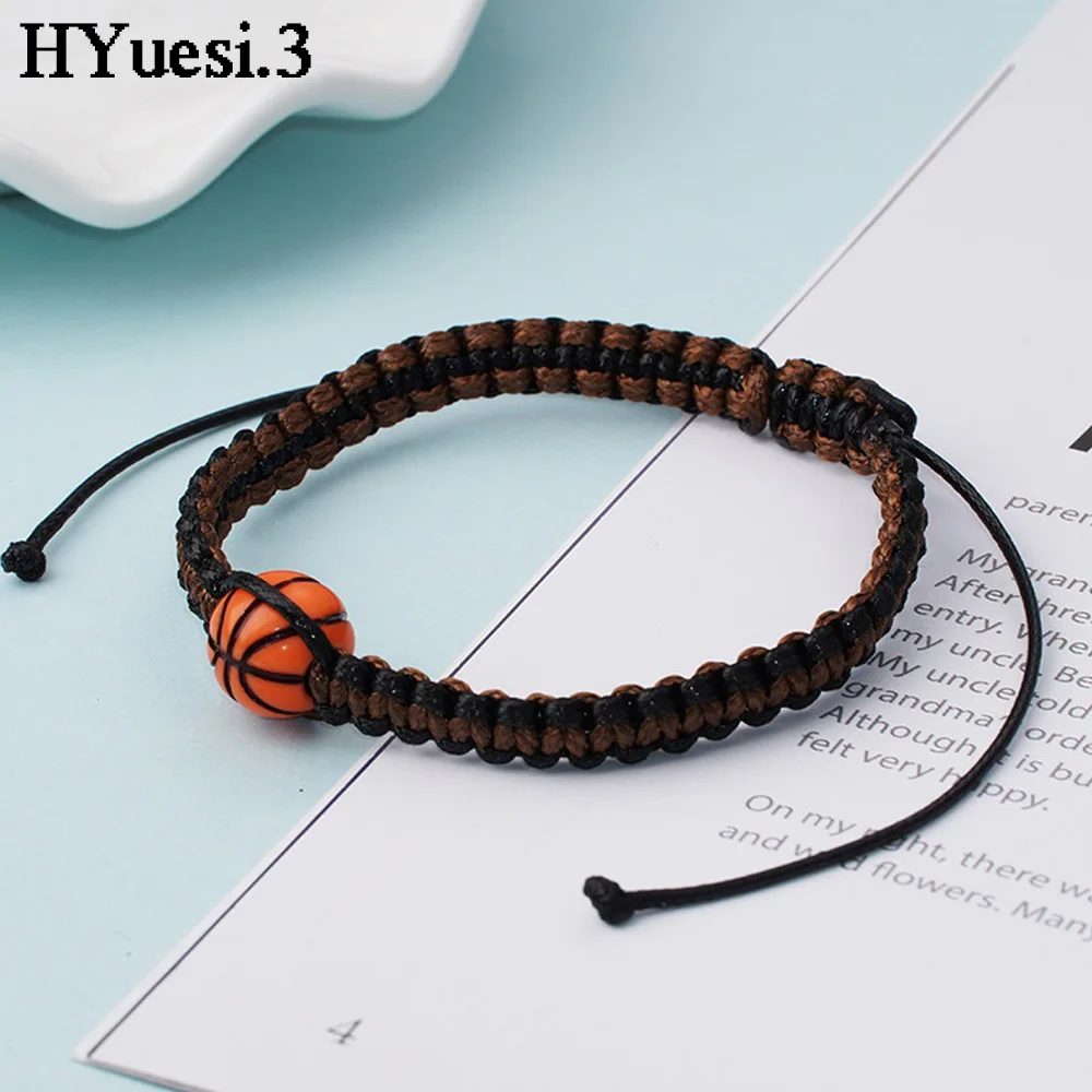 Sport Soccer Baseball Volleyball Charms Bracelets Unisex Adjustable Braided Rope Bracelet Women Men Souvenir Bangle Jewelry Gift