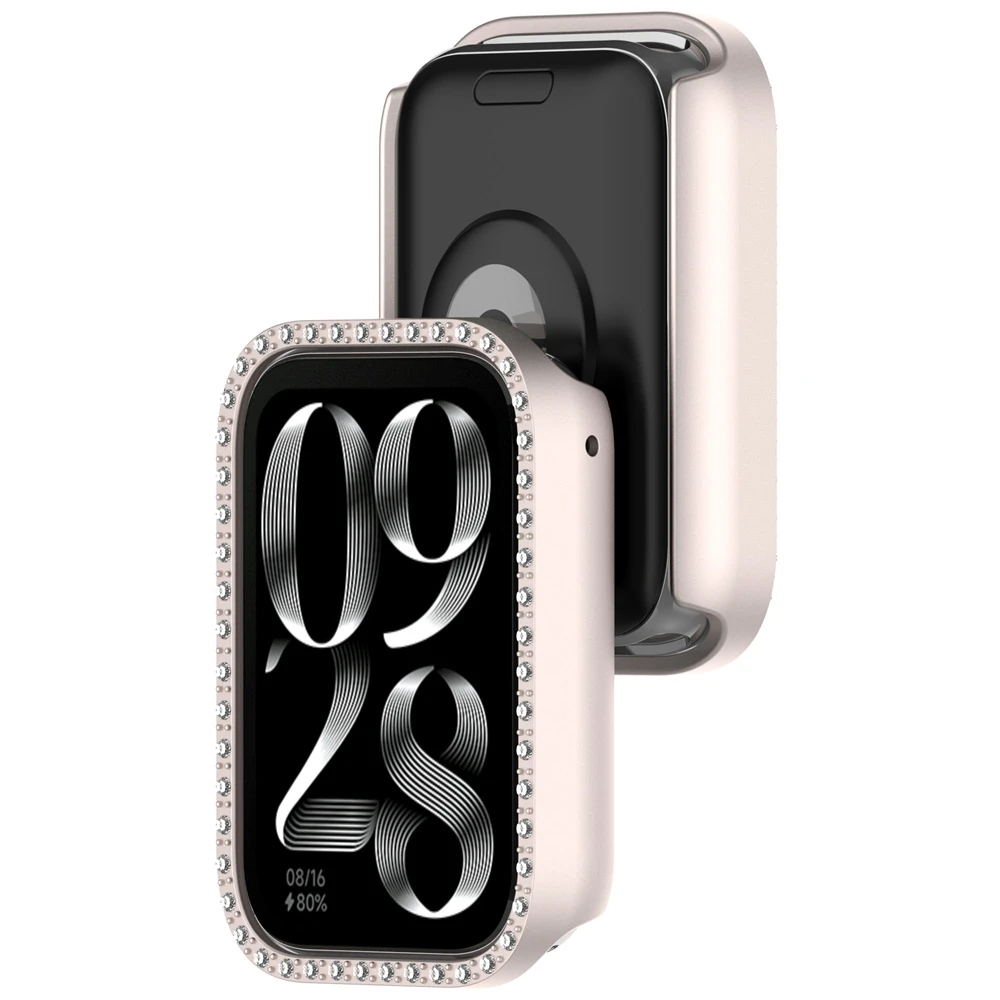 샤오미 밴드 보호 커버 케이스, 다이아몬드 스터드 범퍼 프레임 쉘 케이스 액세서리, PC 하프 팩, 9 프로 스마트 워치 밴드