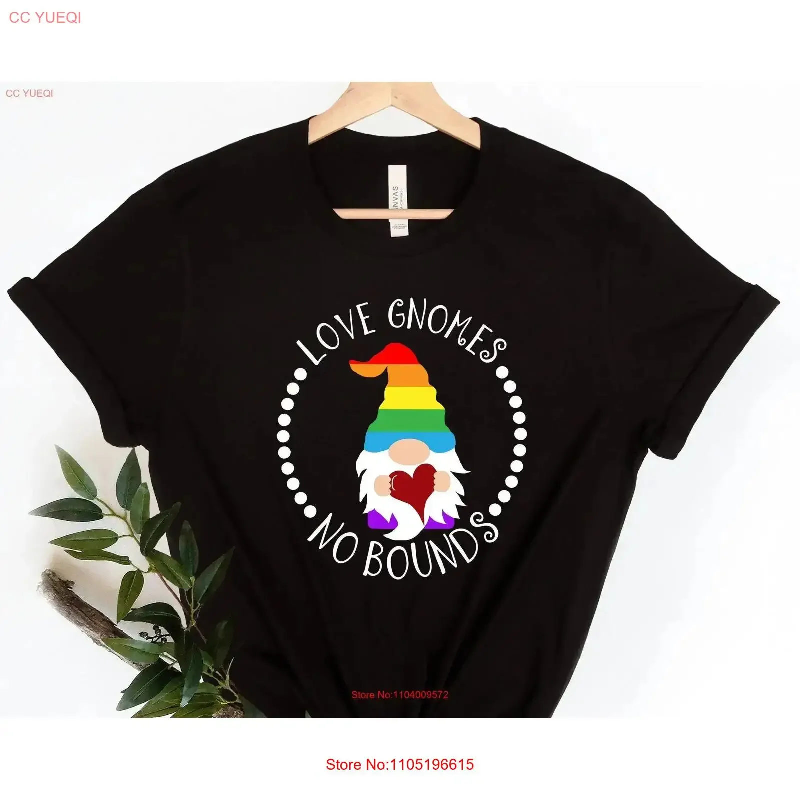 Love Gnomes No Bounds Gay Pride T Shirt Is Rainbow LGBTQ Gnome vintage Washed graphic Breathable Casual Versatile streetwear