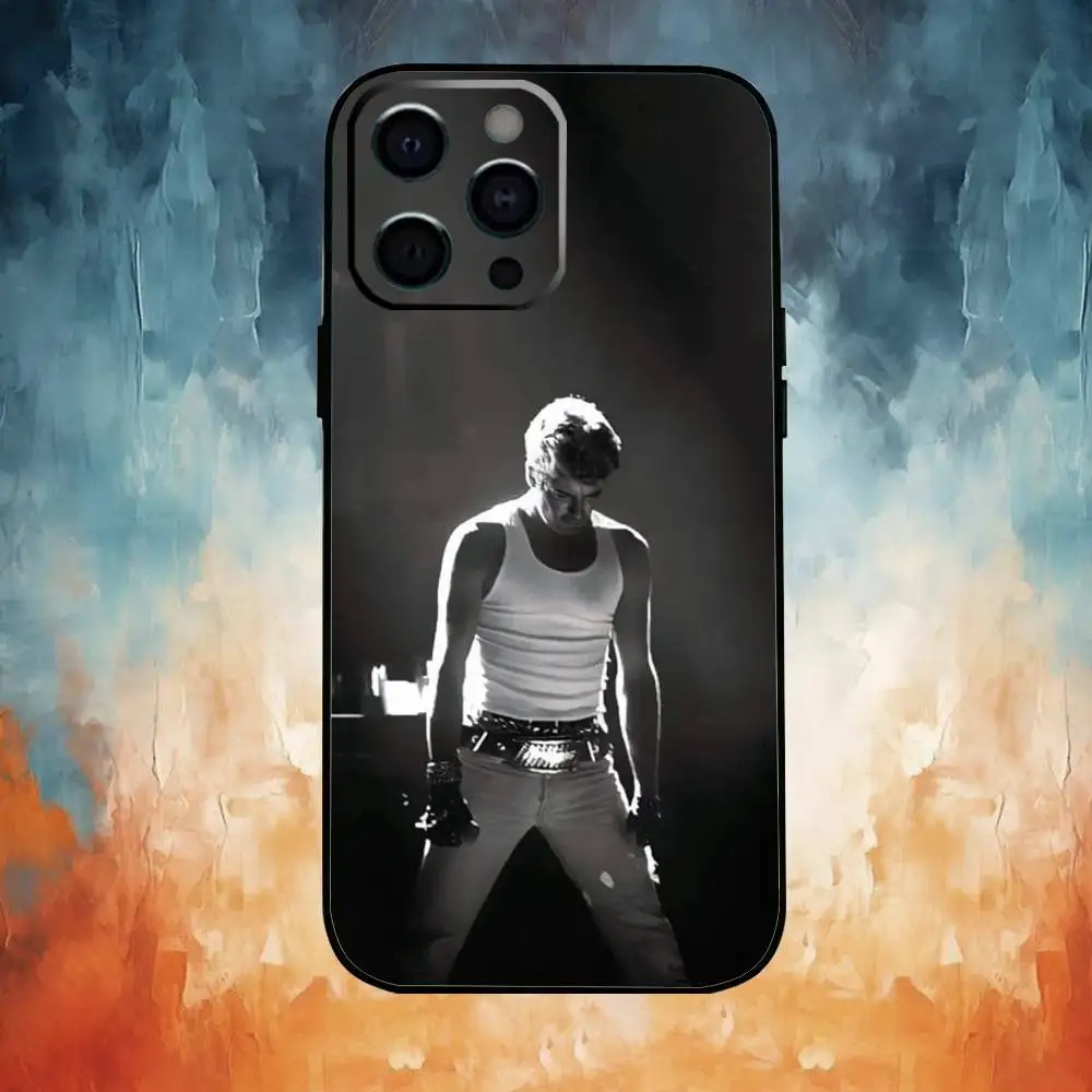 حافظة هاتف G-George M-Michael لهاتف iPhone17,16,15,14,13,12,11 Plus، Pro Max غطاء أسود ناعم #3