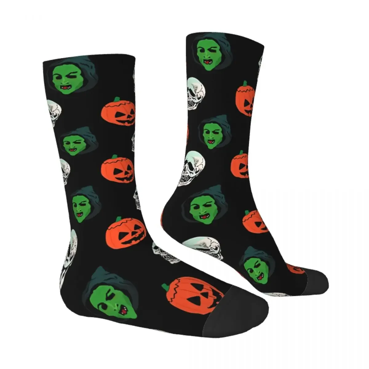 Funny Men's Socks Silver Shamrock Retro Harajuku Horror Movies Hip Hop Casual Crew Crazy Sock Gift Pattern Printed