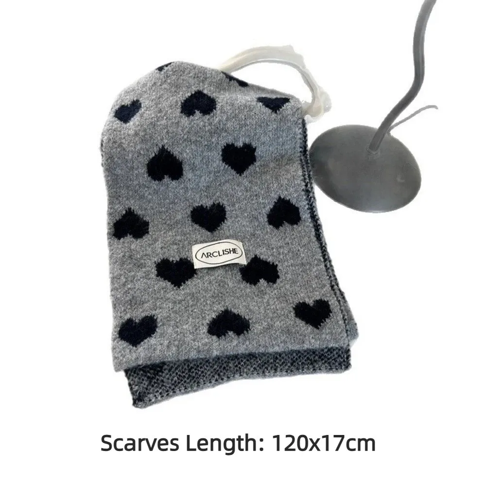 Fashion Autumn Winter Children's Scarves Soft Sweet Heart Knitted Muffler Warm Thick Neckerchief Neck Warmer Scarf
