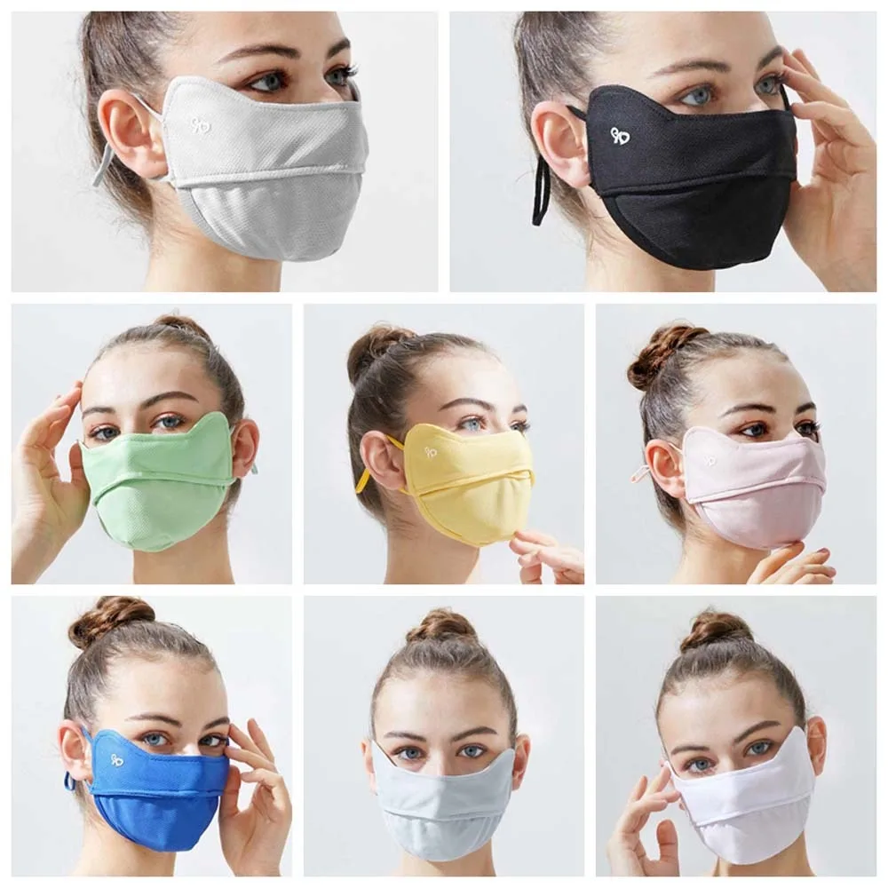 Anti-UV Face Cover Ice Silk Mask protezione UV maschera solare regolabile visiera sciarpa di seta Summer Face Cover Running