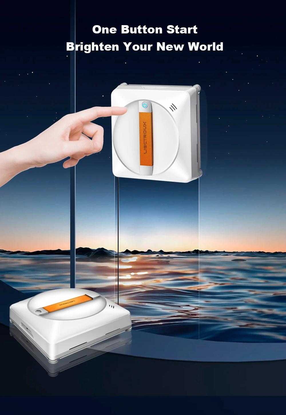 Fensterputzroboter Liectroux YW710, Doppelter Wassersprüher, Intelligente Reinigung, Starke Saugkraft, KI-Navigation, Randloses Arbeiten, App-Steuerung & Fernbedienung – Detail 7