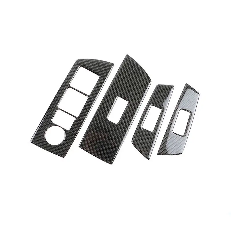 لمازدا CX-9 CX9 2016 2017 2018 2019 2020 ألياف الكربون اكسسوارات السيارات الداخلية نافذة الباب رفع زر الإطار ملصق غطاء الكسوة
