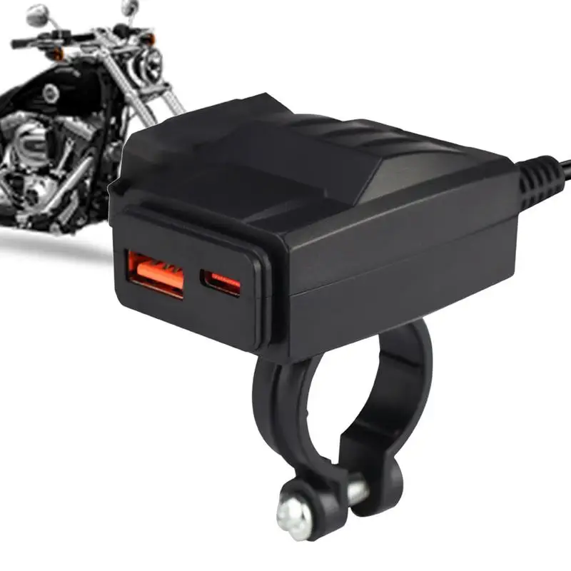 

Phone Charger For Motorcycle Stable Fast Charging USB Phone Charger Safe Power Adapter Waterproof Design For Telephones Tablets