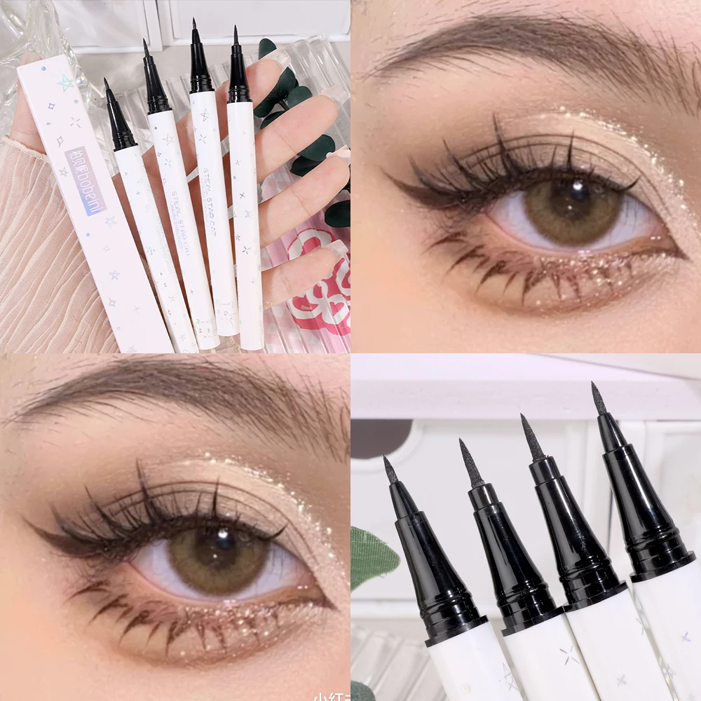 Ultra Thin Silky Matte Liquid Eyeliner Pencil Waterproof Non Smudging Lasting Black Brown Lower Eyelash Pen Eyes Makeup Cosmetic