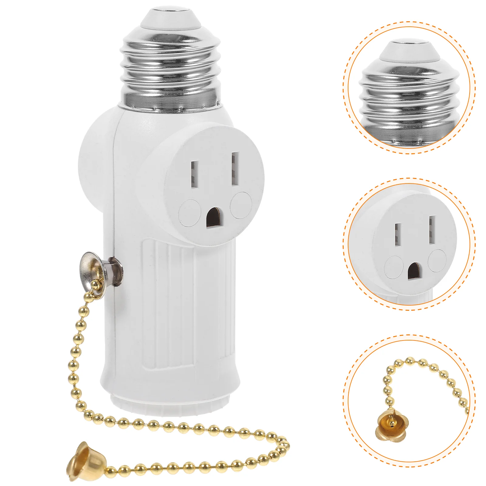 

2 Pcs Lamp Adapter Plug Light Socket Holder Bulb Adapters Pull Chain Sockets Plastic