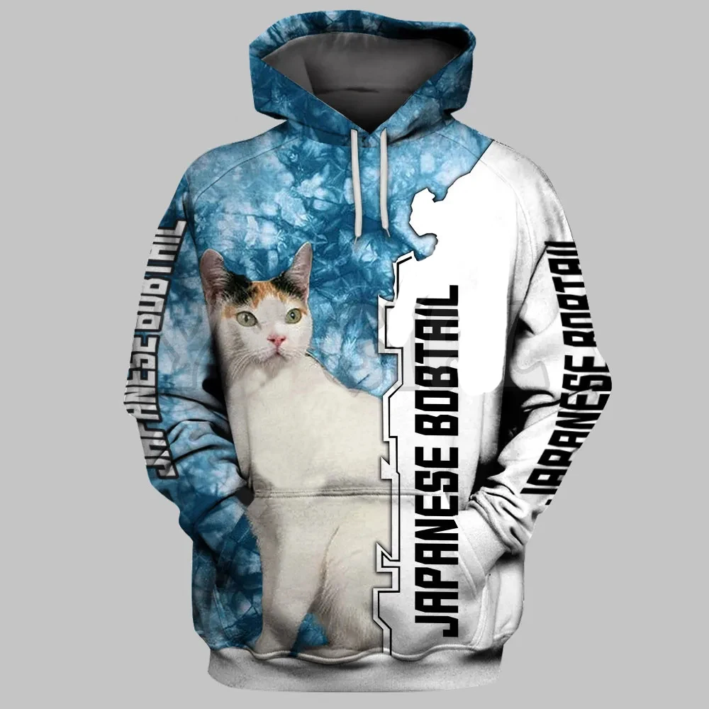 New Spring and Autumn Fashion Sportswear Animal Cat 3D Printed Men's Hoodie Neutral Harajuku Street Leisure Sports Hoodie K0093