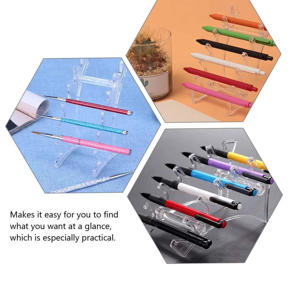 

Plastic Pen Holder Stand Stylish Pen Organizer Eyebrow Nail Art Makeup Brush Display Storage Rack Nail Brush Stand