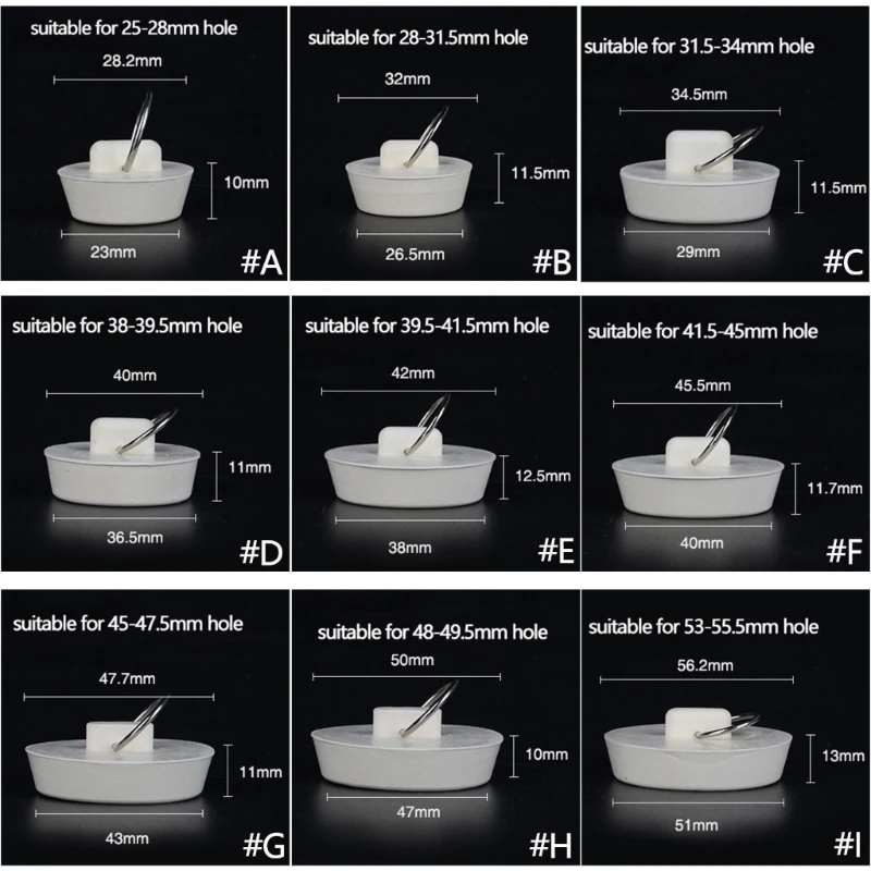 Universal Bath Plug Caps Mop Pool Plug Rubber Drain Plug for Kitchen Bathroom Dropship