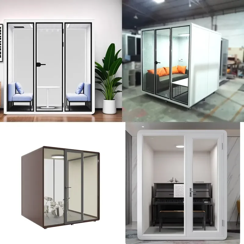 Modern Mobile Phone Booth Soundproof Muffler Noise Reduction Cabin for Office Drum Room Piano Room Silent Warehouse Shopping