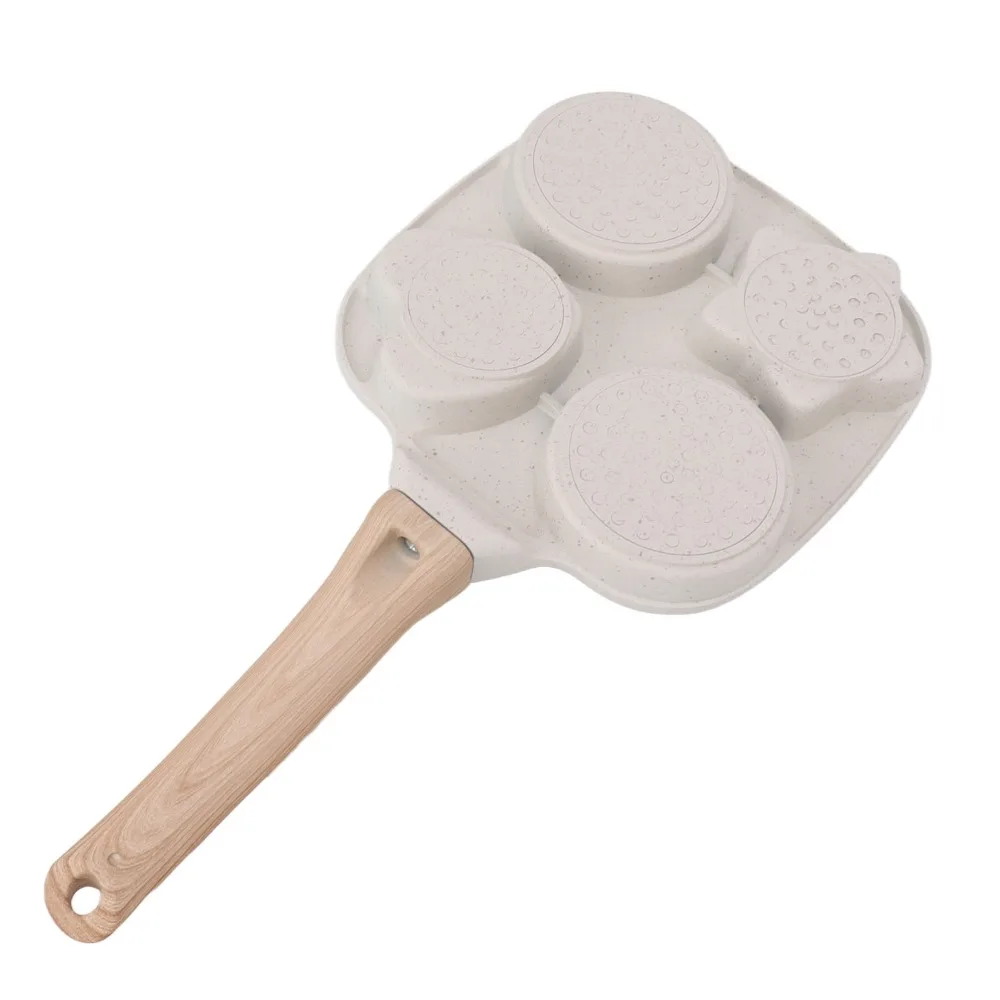 

4-Cup Egg Frying Pan Heart/Star Aluminium Alloy Breakfast Skillet Easy To Clean Multi-Functional Omelet Pan