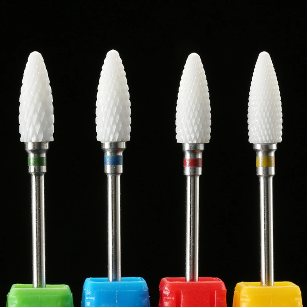 1 SZT. Stożkowy Frez Ceramiczny do Paznokci, Frezarka do Manicure, Frez Karbidowy do Usuwania Skórek, Pilniki do Żelu do Paznokci, Narzędzia do Polerowania Paznokci