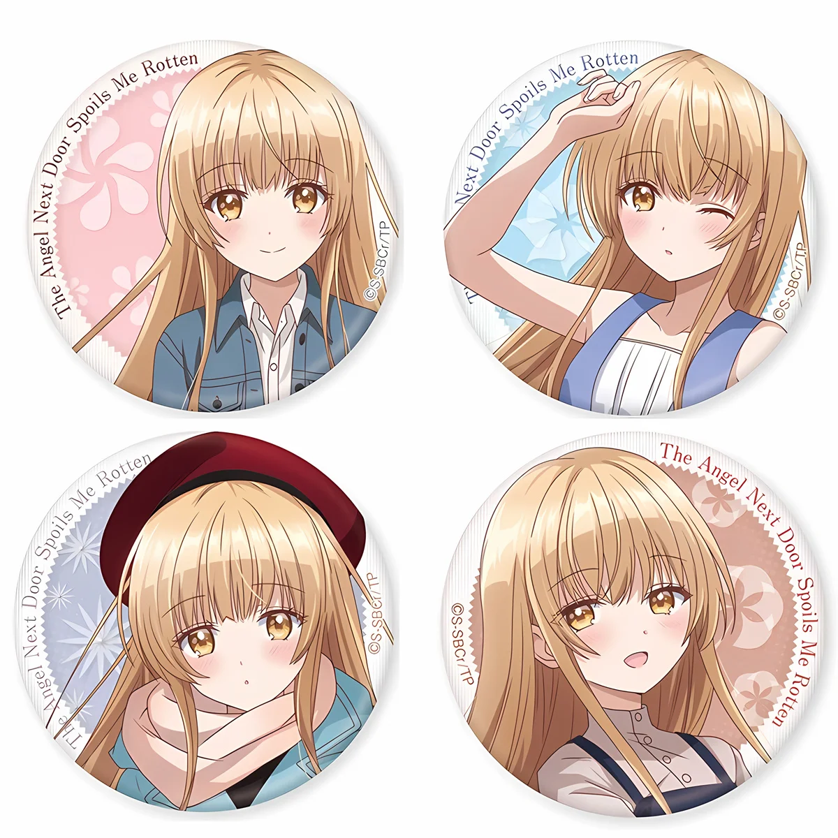 

58mm Anime About Me Being a Loser by the Angel Next Door Cosplay About Me Being a Loser by the Angel Next Tinplate Brooch﻿ Prop