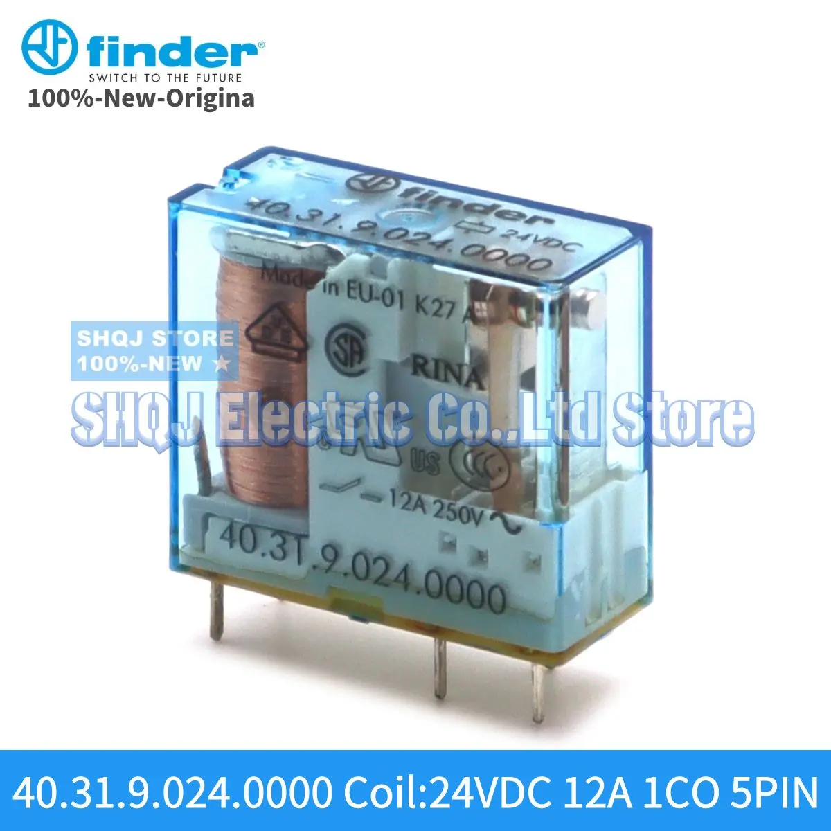 FINDER 100%-NEW 40.31.9.024.0000 RELAY 1PCS 40.31 24VDC 12A 250V 5PIN 1CO original